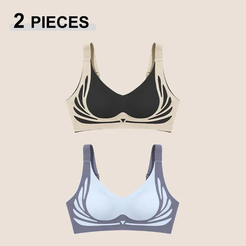 1/2Pcs/Set Women Push Up Bras Seamless Comfortable Angel Wings Bras Set Trendy Soft Breathable Underwear Female No Wire Lingerie - A-1 Thread Vault
