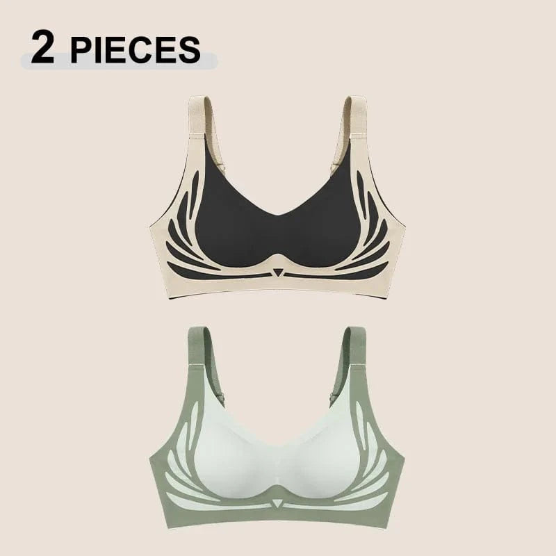 1/2Pcs/Set Women Push Up Bras Seamless Comfortable Angel Wings Bras Set Trendy Soft Breathable Underwear Female No Wire Lingerie - A-1 Thread Vault