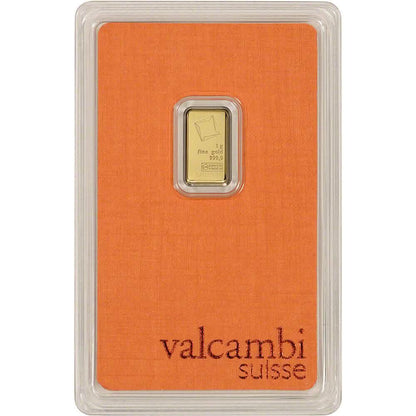 1 Gram Gold Bar - Valcambi Suisse - 999.9 Fine in Sealed Assay - A-1 Thread Vault