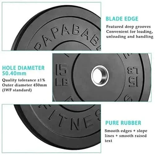 1-Pair: Bumper Plates 2-Inch Bumpers Olympic Weight Plate - A-1 Thread Vault
