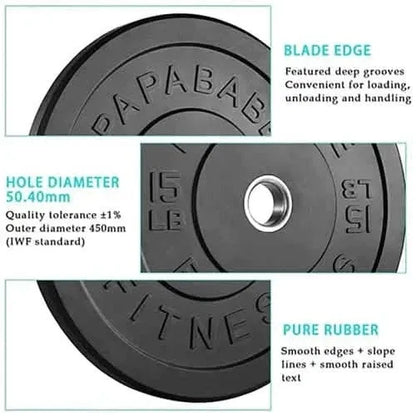 1-Pair: Bumper Plates 2-Inch Bumpers Olympic Weight Plate - A-1 Thread Vault