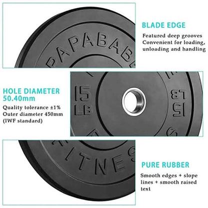 1-Pair: Bumper Plates 2-Inch Bumpers Olympic Weight Plate - A-1 Thread Vault