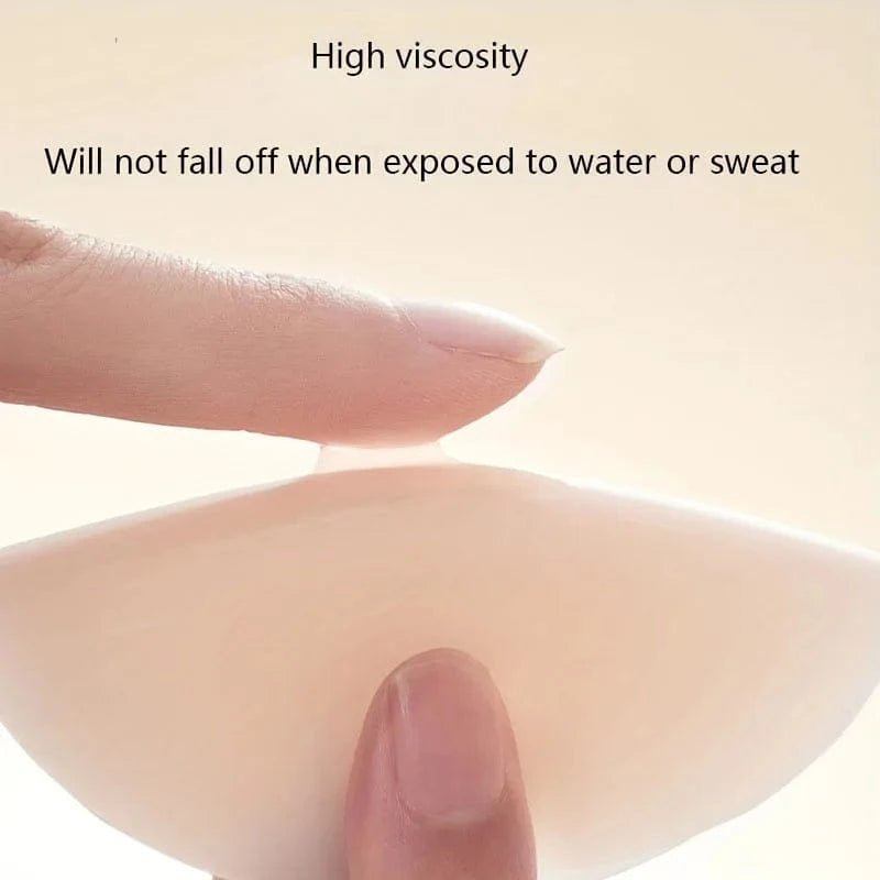 1 Pair Reusable Breast Petals Nipple Cover Invisible Petal Adhesive Strapless Backless Stick on Bra Silicone Breast Patch - A-1 Thread Vault