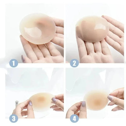 1 Pair Reusable Breast Petals Nipple Cover Invisible Petal Adhesive Strapless Backless Stick on Bra Silicone Breast Patch - A-1 Thread Vault