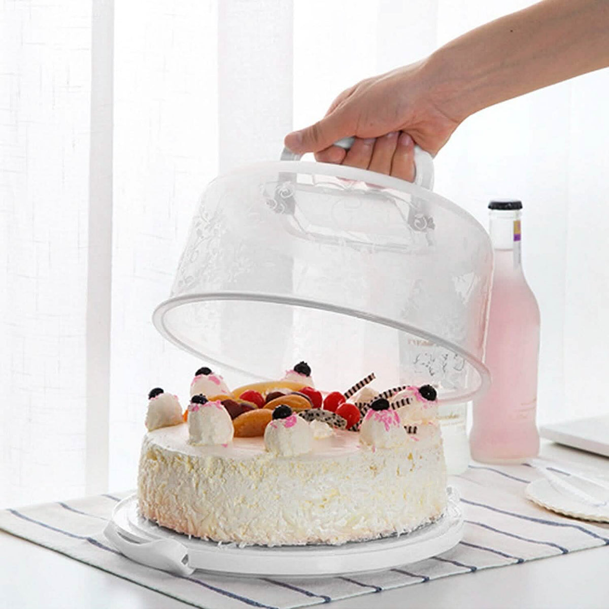 10" Cake Storage Container with Handle Plastic Cake Box - A-1 Thread Vault
