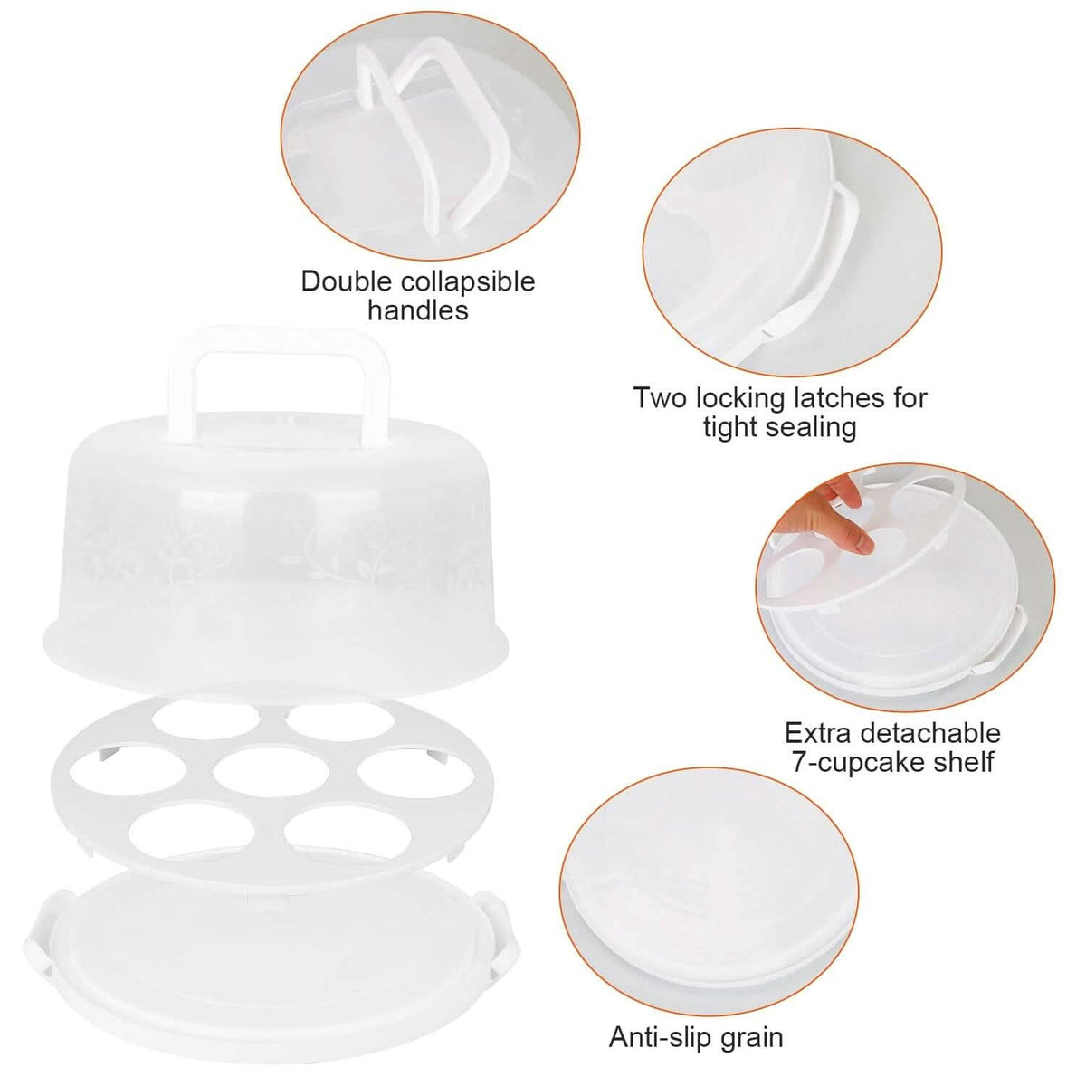 10" Cake Storage Container with Handle Plastic Cake Box - A-1 Thread Vault