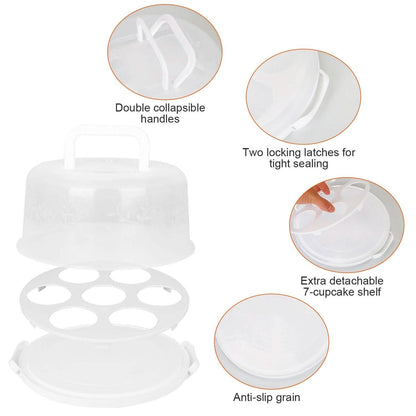10" Cake Storage Container with Handle Plastic Cake Box - A-1 Thread Vault