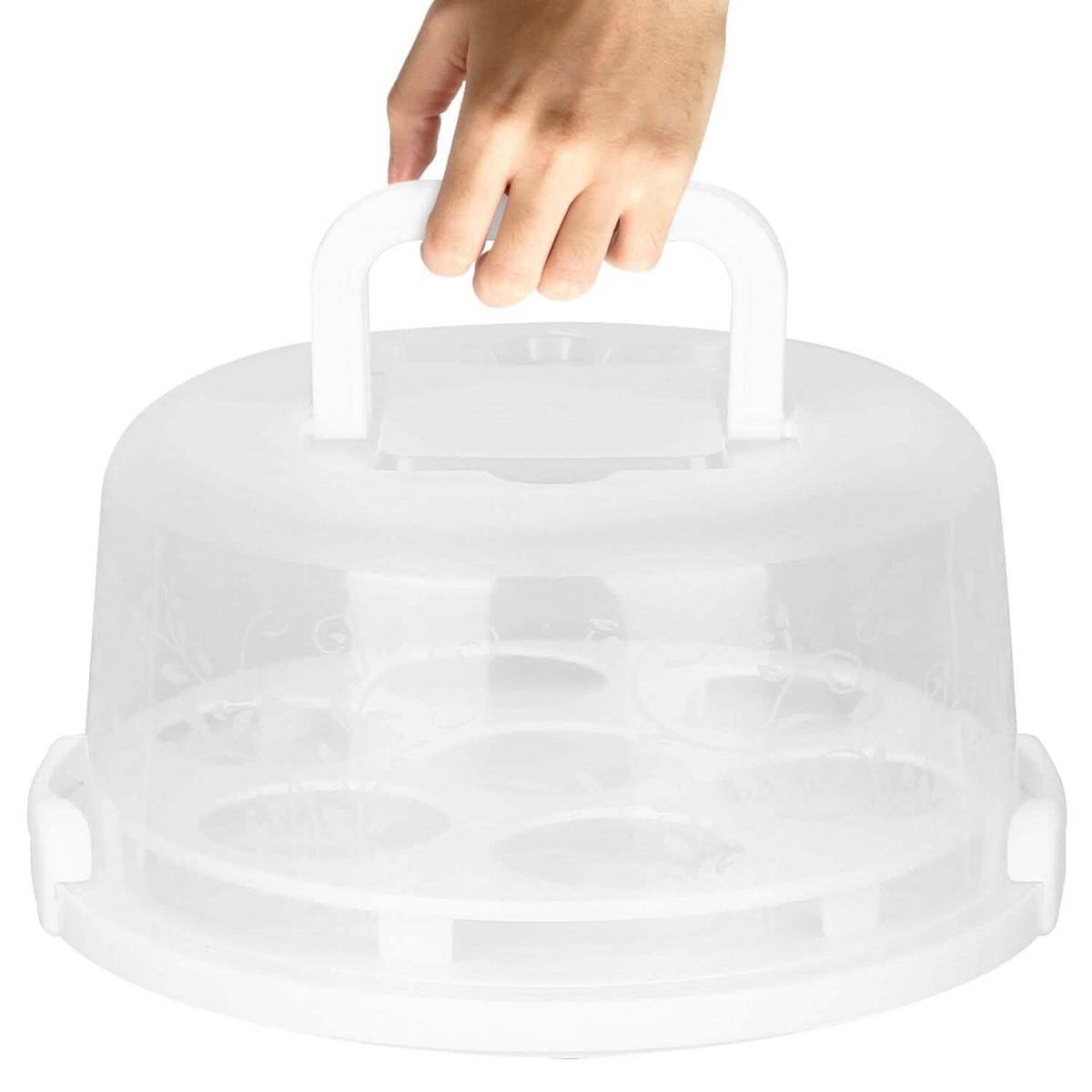 10" Cake Storage Container with Handle Plastic Cake Box - A-1 Thread Vault