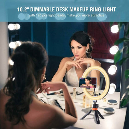 10" LED Ring Light, Selfie Ring Light with Stand and Phone Holder, 11 Brightness Levels (Refurbished) - A-1 Thread Vault