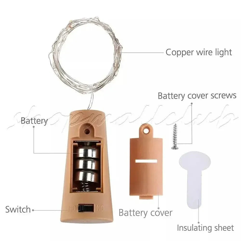 10-Pack: 20LEDs Wine Bottle Light Cork Shaped String Fairy Wire Night Light - A-1 Thread Vault