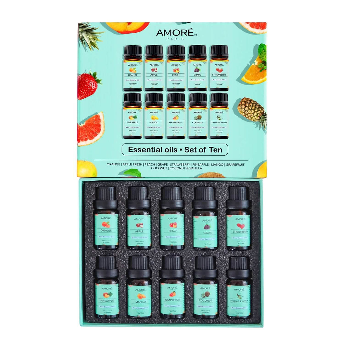 10-Pack: Fruity Fragrance Premium Aromatherapy Diffuser Oils Set For Candle & Soap Making - A-1 Thread Vault