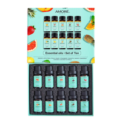 10-Pack: Fruity Fragrance Premium Aromatherapy Diffuser Oils Set For Candle & Soap Making - A-1 Thread Vault