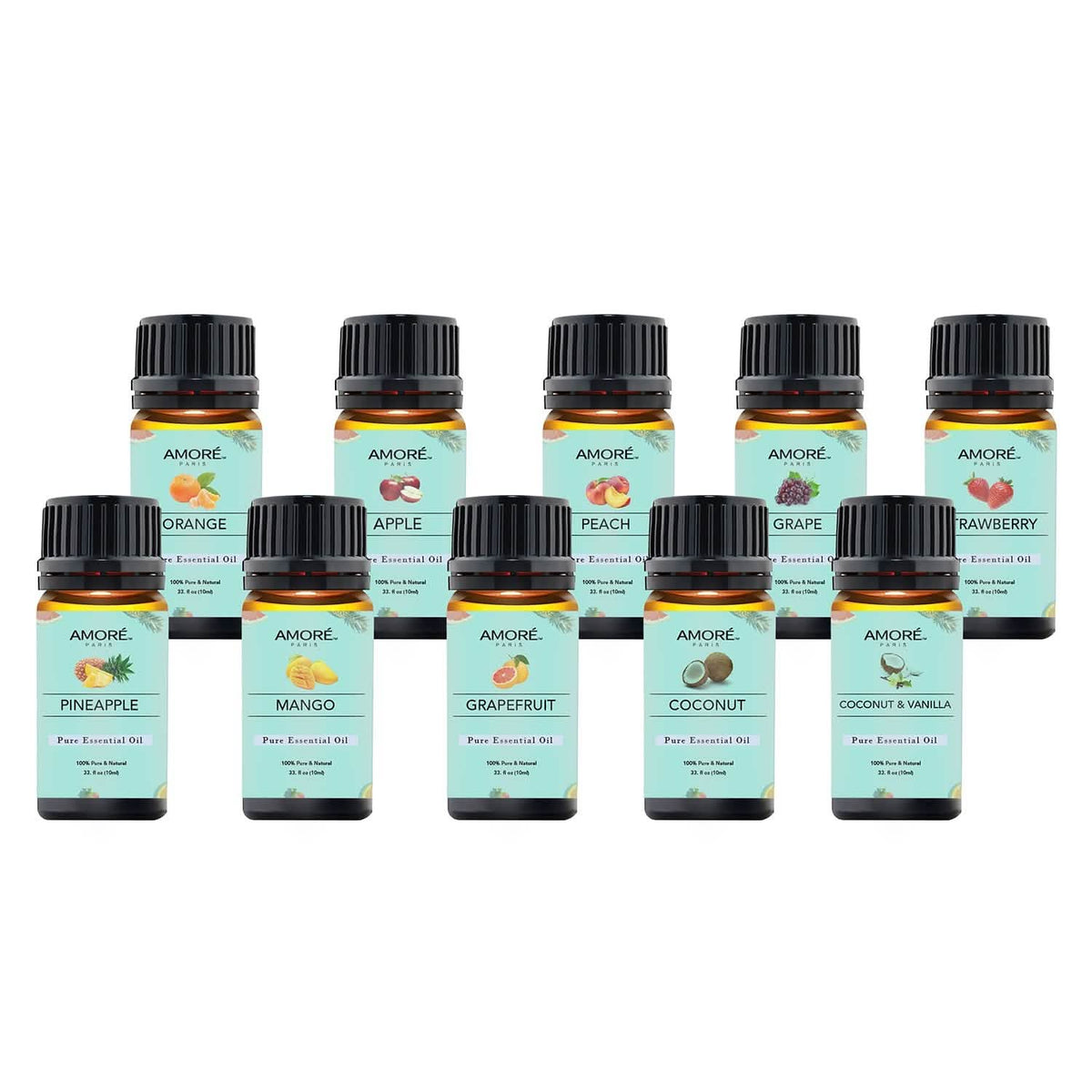 10-Pack: Fruity Fragrance Premium Aromatherapy Diffuser Oils Set For Candle & Soap Making - A-1 Thread Vault