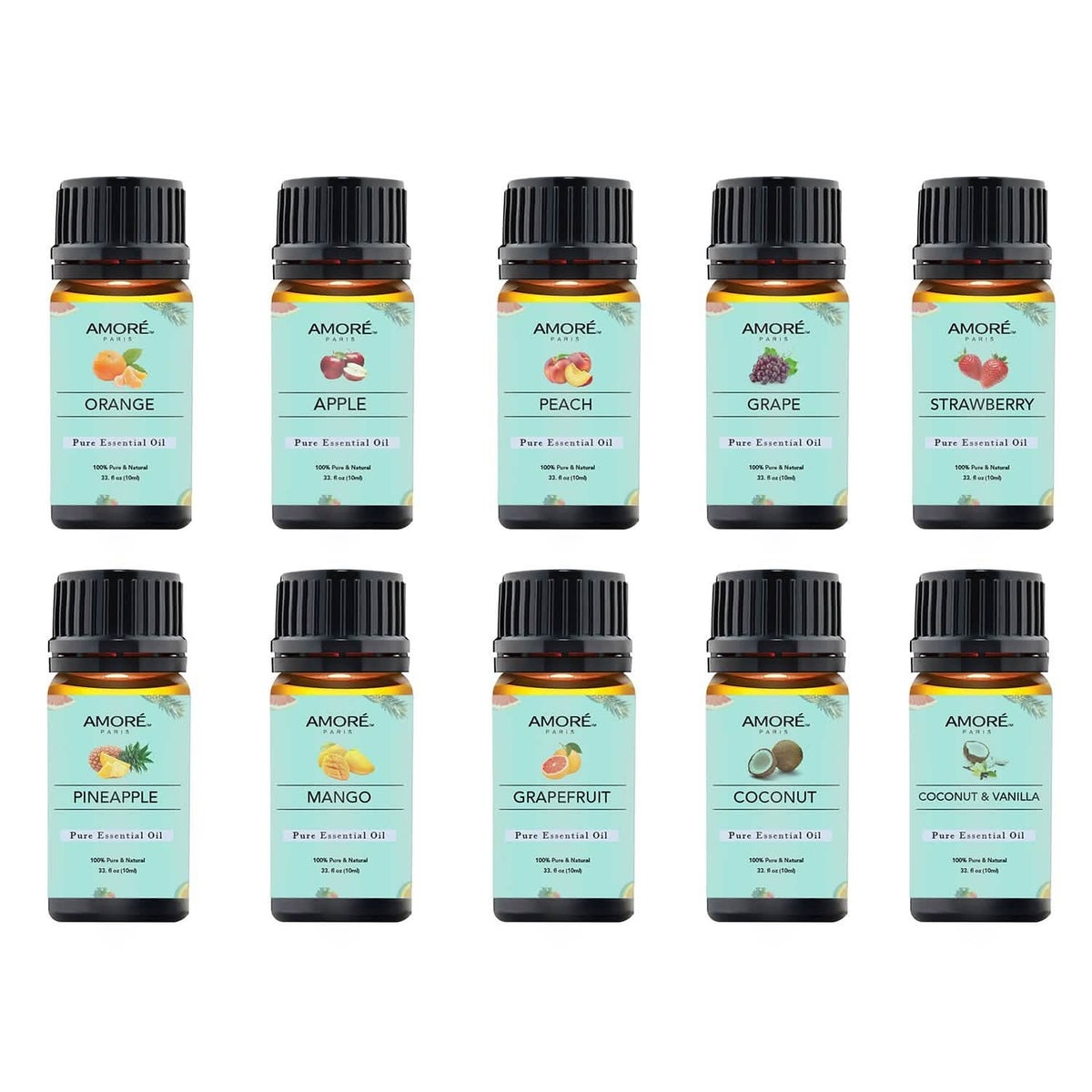 10-Pack: Fruity Fragrance Premium Aromatherapy Diffuser Oils Set For Candle & Soap Making - A-1 Thread Vault