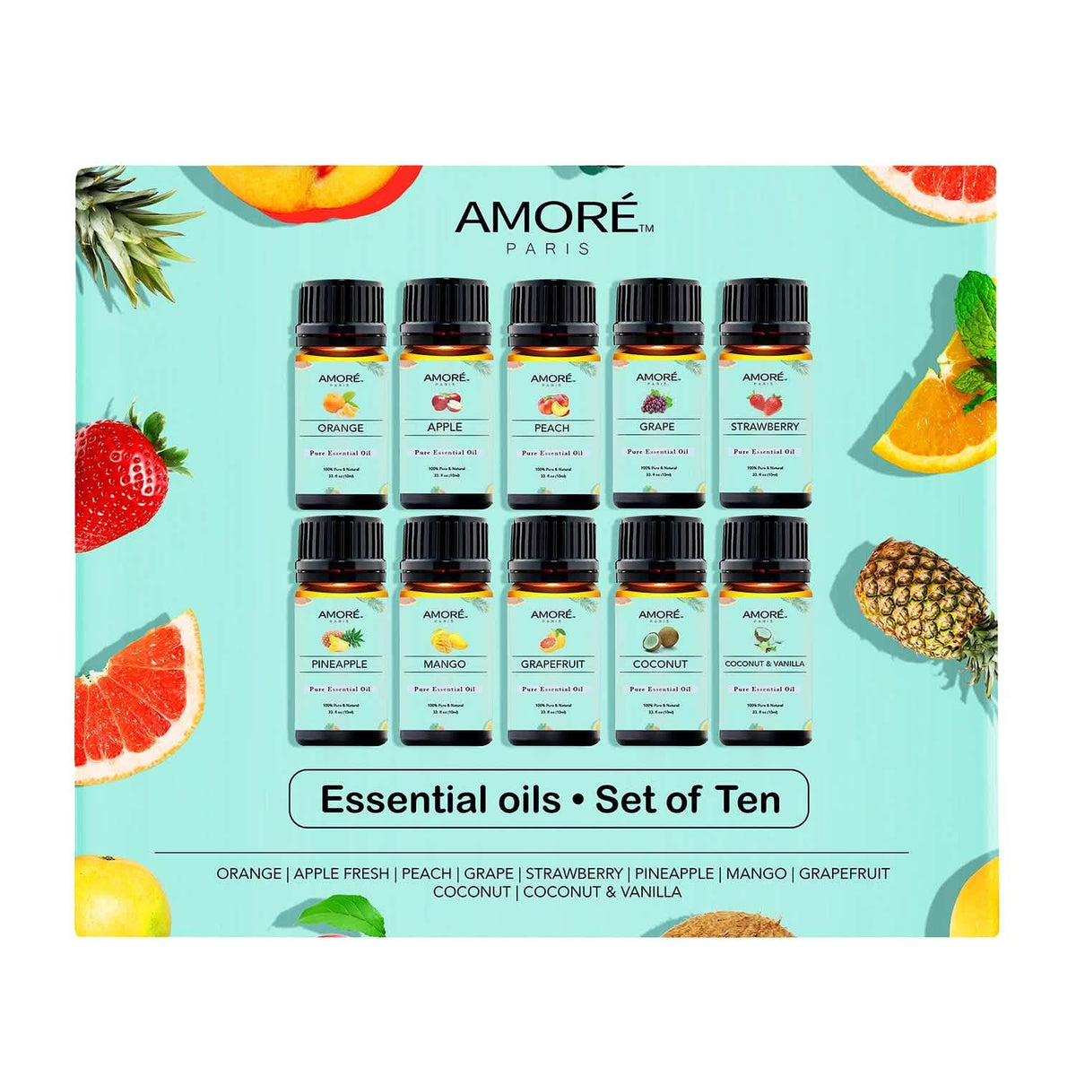10-Pack: Fruity Fragrance Premium Aromatherapy Diffuser Oils Set For Candle & Soap Making - A-1 Thread Vault