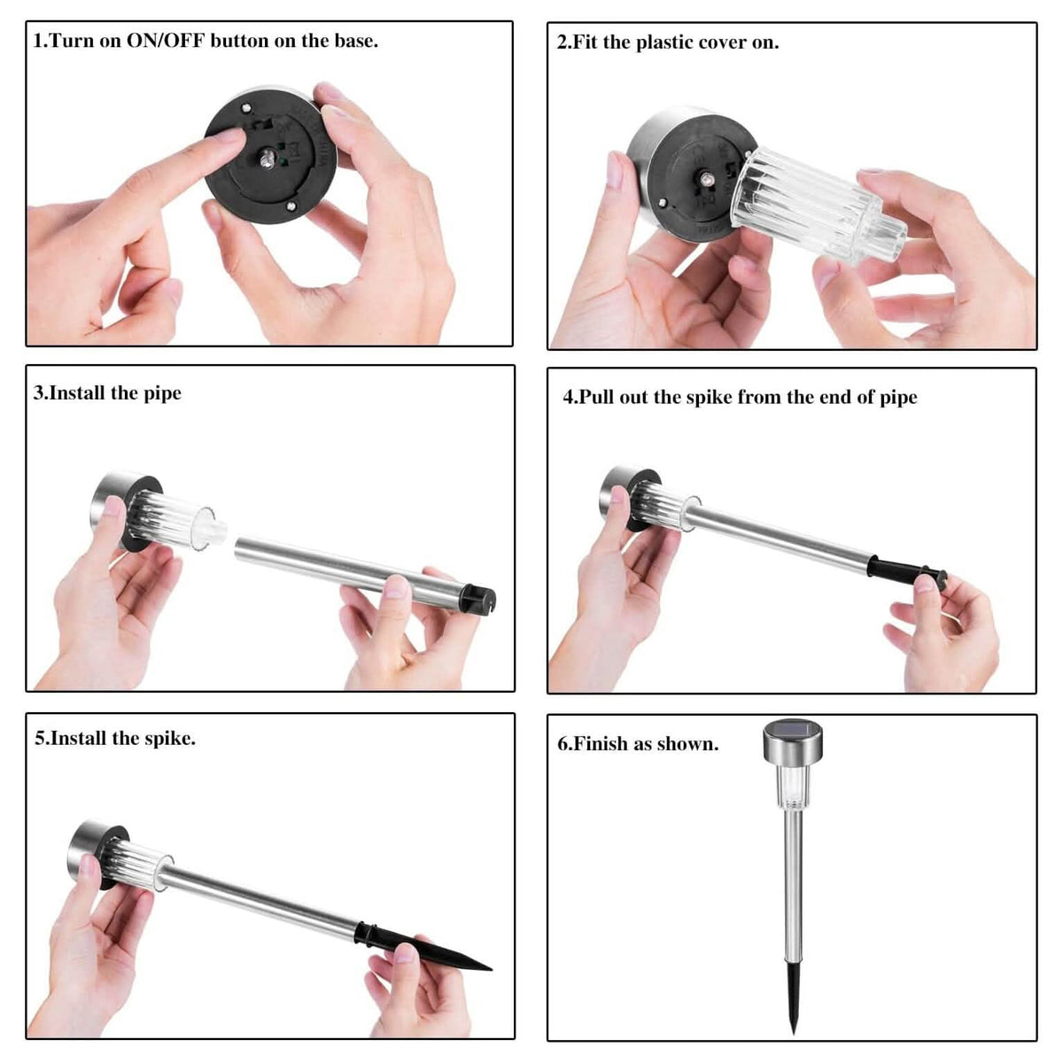 10-Pack: Outdoor Solar Landscape Lawn Light - A-1 Thread Vault