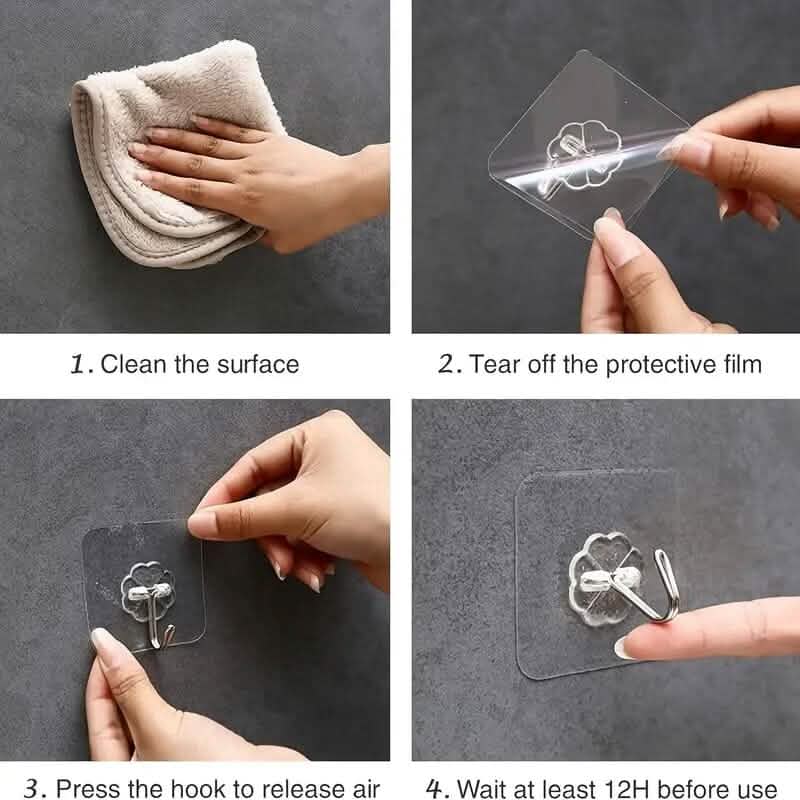 10-Pack: Self-Adhesive Wall Hooks - A-1 Thread Vault