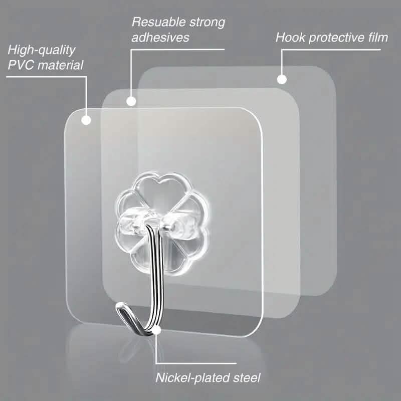 10-Pack: Self-Adhesive Wall Hooks - A-1 Thread Vault