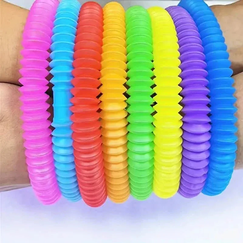 10-Pack: Sensory Pop Plastic Fidget Tubes Toy Set - A-1 Thread Vault