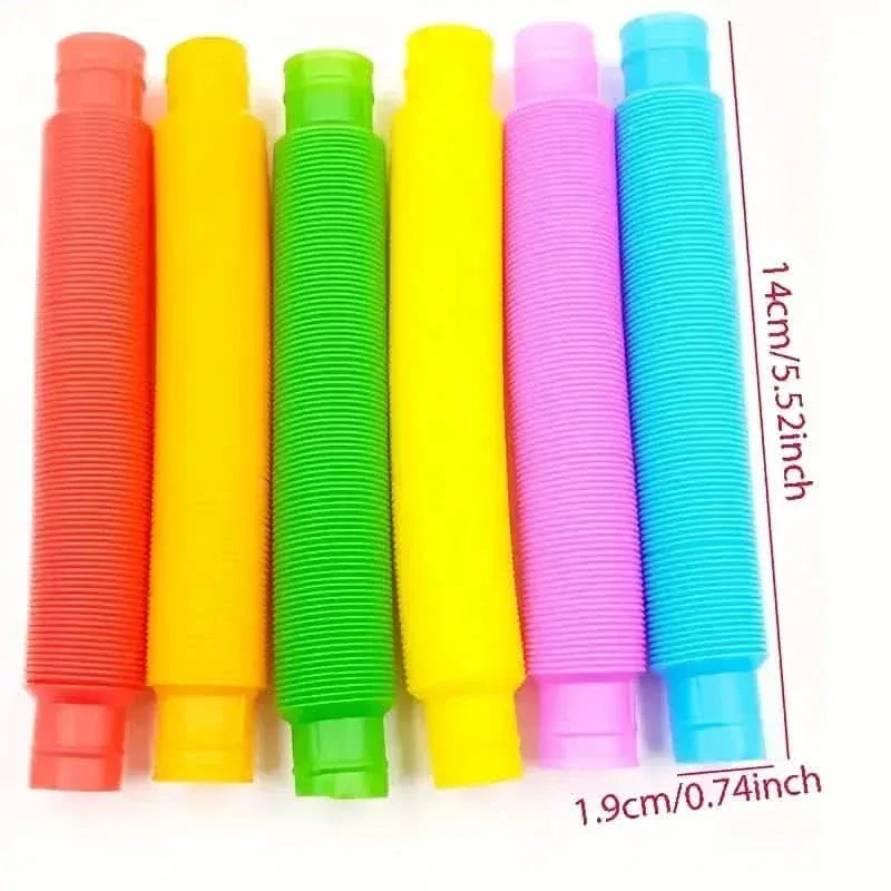 10-Pack: Sensory Pop Plastic Fidget Tubes Toy Set - A-1 Thread Vault