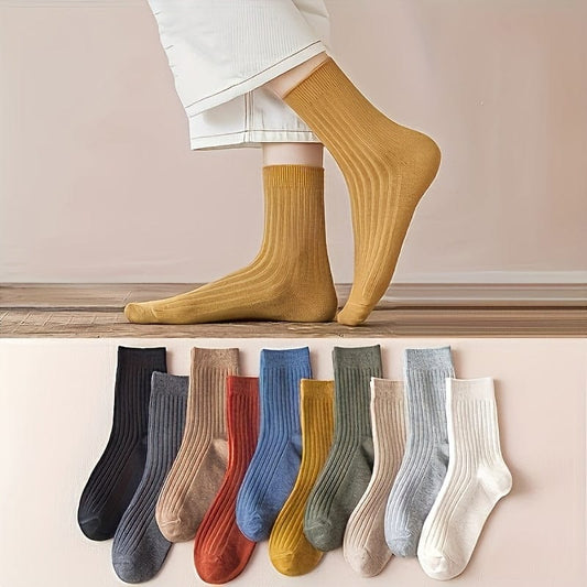 10-Pack: Soft Comfortable Tube Socks – Solid Colors, All-Season - A-1 Thread Vault