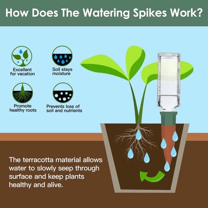 10-Pack: Spikes Teracotta Plant Watering Device - A-1 Thread Vault