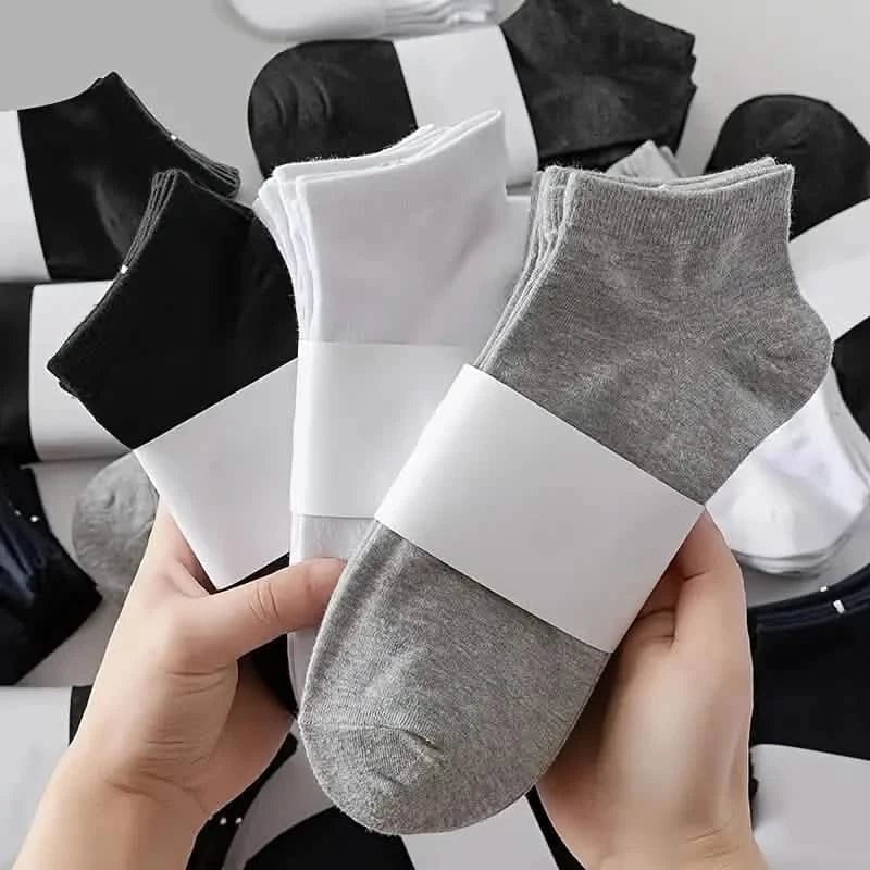 10-Pairs: Men's Solid Sport Low Cut Socks, Breathable Sweat-absorbing Comfy Soft Casual Simple Style Socks - A-1 Thread Vault