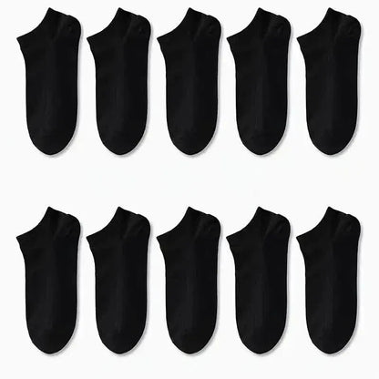 10-Pairs: Men's Solid Sport Low Cut Socks, Breathable Sweat-absorbing Comfy Soft Casual Simple Style Socks - A-1 Thread Vault