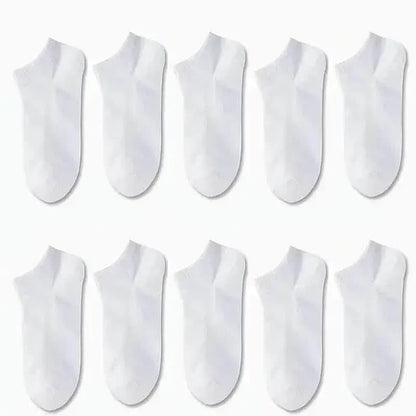 10-Pairs: Men's Solid Sport Low Cut Socks, Breathable Sweat-absorbing Comfy Soft Casual Simple Style Socks - A-1 Thread Vault