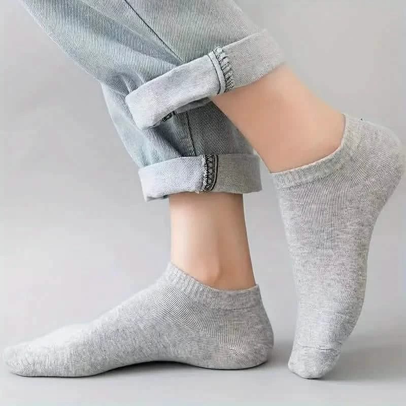 10-Pairs: Men's Solid Sport Low Cut Socks, Breathable Sweat-absorbing Comfy Soft Casual Simple Style Socks - A-1 Thread Vault