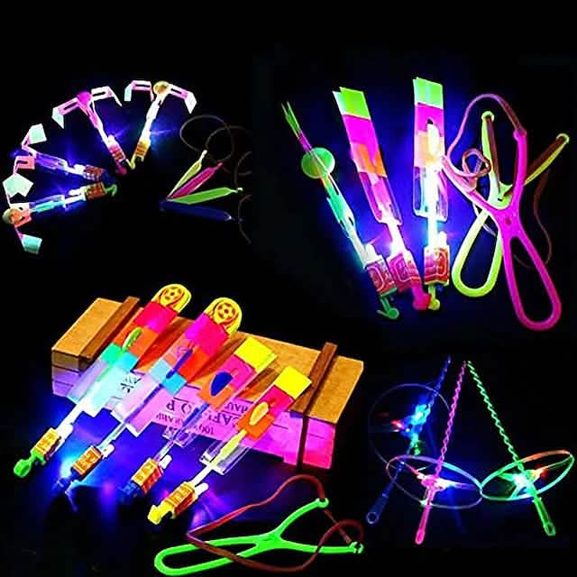 10-Piece: Amazing Led Light Arrow Rocket Helicopter Flying Toy - A-1 Thread Vault
