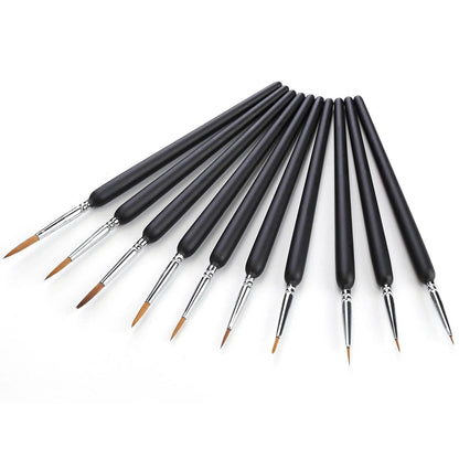 10-Piece: Miniature Detail Paint Brush Set - A-1 Thread Vault