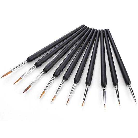 10-Piece: Miniature Detail Paint Brush Set - A-1 Thread Vault