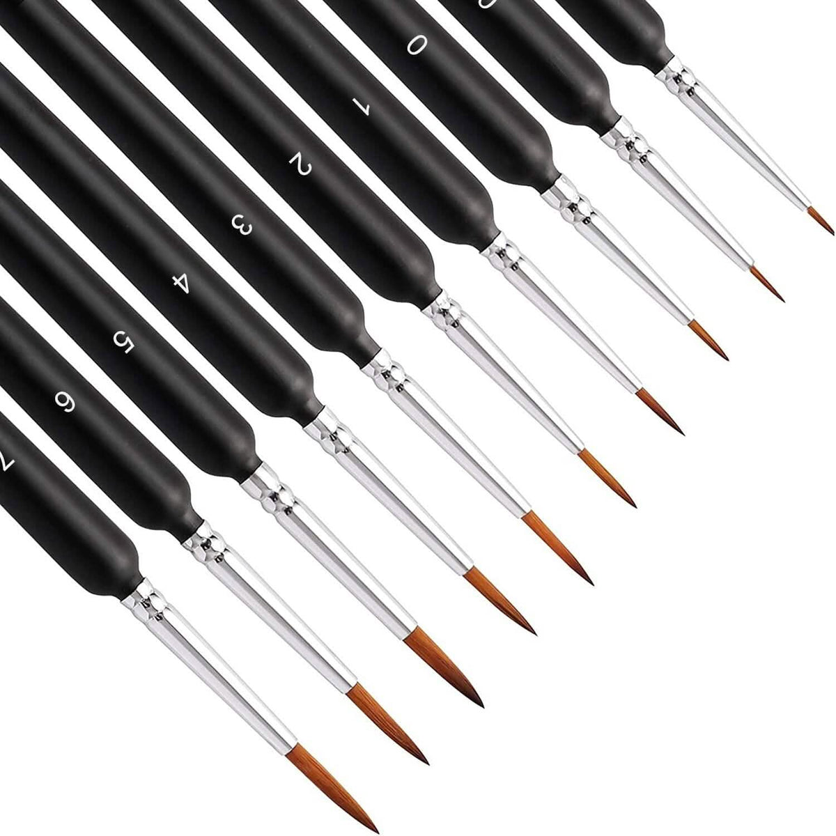 10-Piece: Miniature Detail Paint Brush Set - A-1 Thread Vault