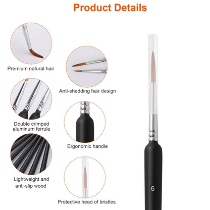 10-Piece: Miniature Detail Paint Brush Set - A-1 Thread Vault