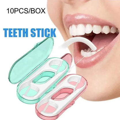10-Piece Set: Dental Floss Travel Case-Floss Pick - A-1 Thread Vault