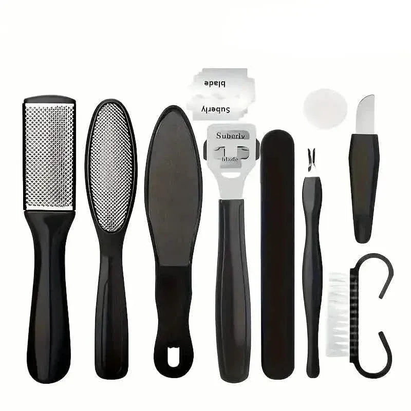 10-Piece Set: Stainless Steel Foot Care Kit - Portable Pedicure & Manicure Set - A-1 Thread Vault