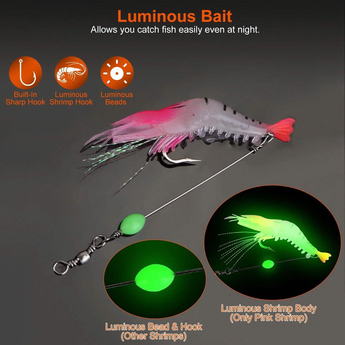 10-Piece: Silicon Shrimp Bait Set - A-1 Thread Vault