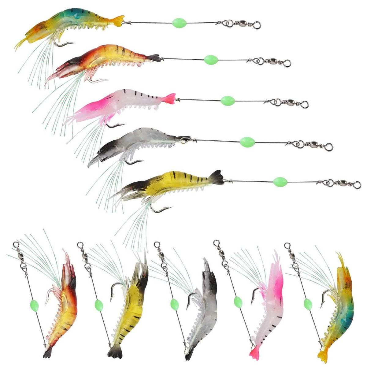 10-Piece: Silicon Shrimp Bait Set - A-1 Thread Vault