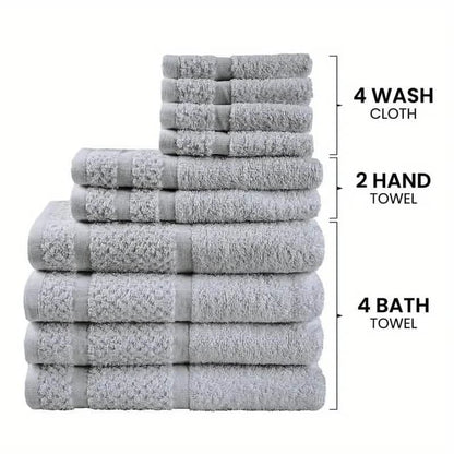 10-Piece: Towel Set with Upgraded Softness & Durability - A-1 Thread Vault