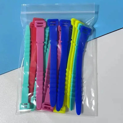 10-Pieces: 4.5 Inch Reusable Wire Ties Cord Organizer Straps Elastic Silicone Cord Organizer - A-1 Thread Vault