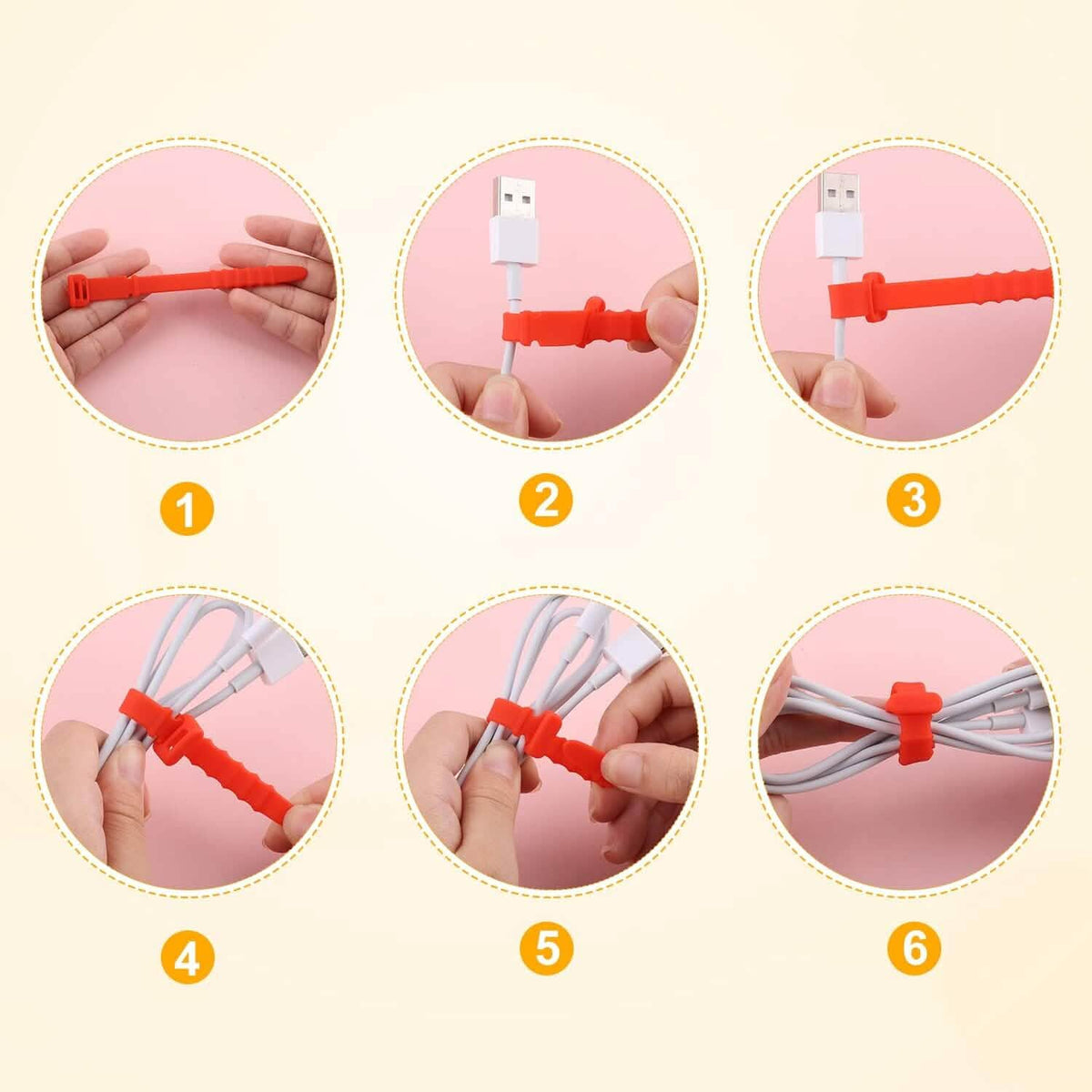 10-Pieces: 4.5 Inch Reusable Wire Ties Cord Organizer Straps Elastic Silicone Cord Organizer - A-1 Thread Vault