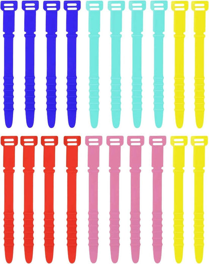 10-Pieces: 4.5 Inch Reusable Wire Ties Cord Organizer Straps Elastic Silicone Cord Organizer - A-1 Thread Vault