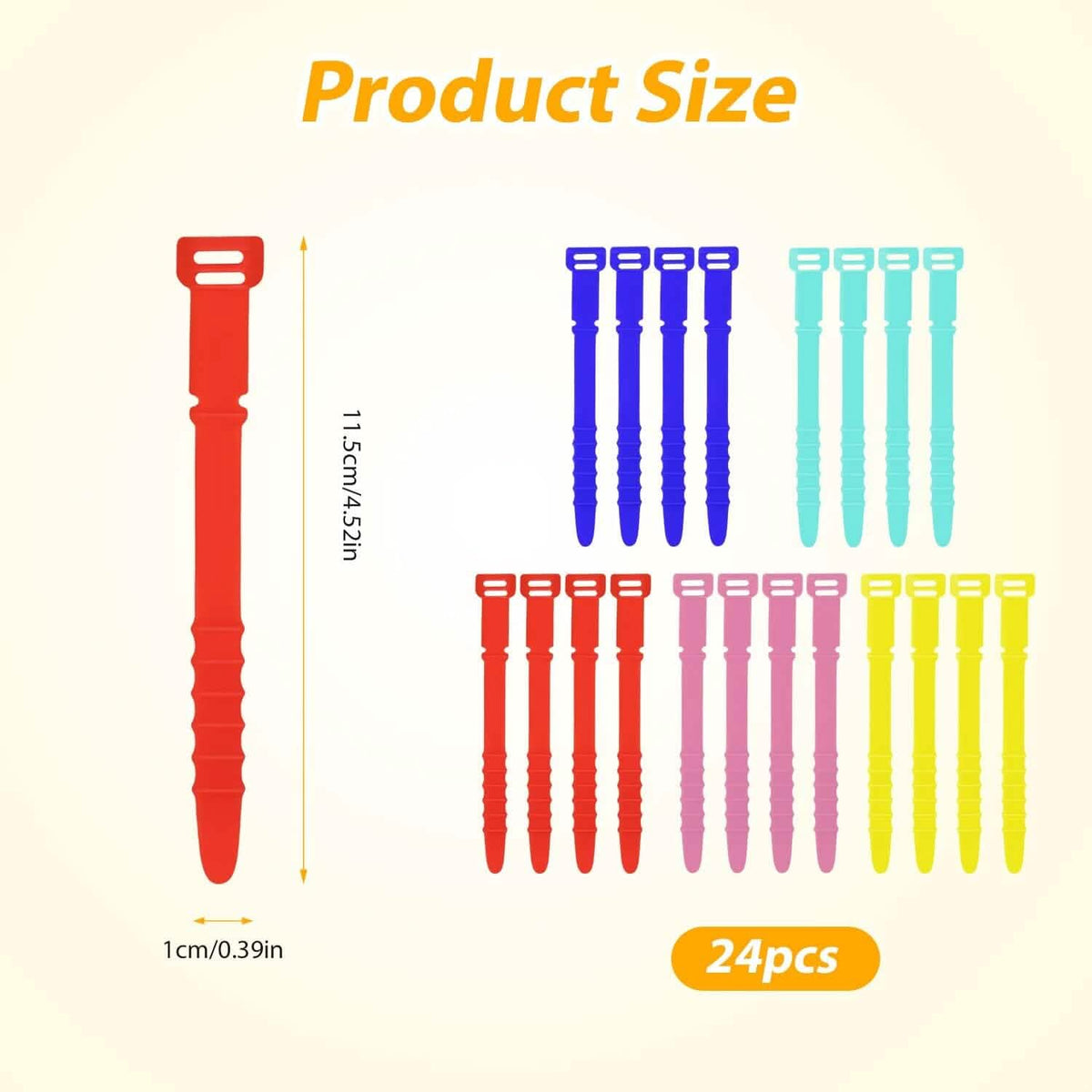 10-Pieces: 4.5 Inch Reusable Wire Ties Cord Organizer Straps Elastic Silicone Cord Organizer - A-1 Thread Vault
