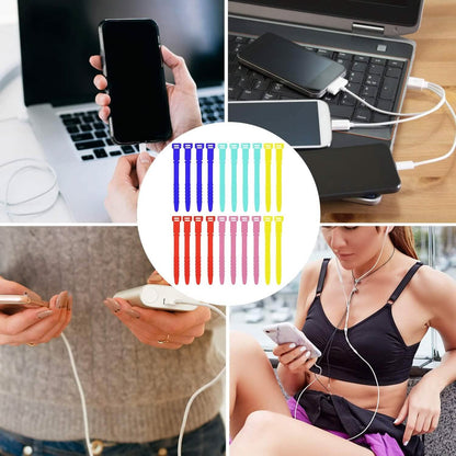 10-Pieces: 4.5 Inch Reusable Wire Ties Cord Organizer Straps Elastic Silicone Cord Organizer - A-1 Thread Vault