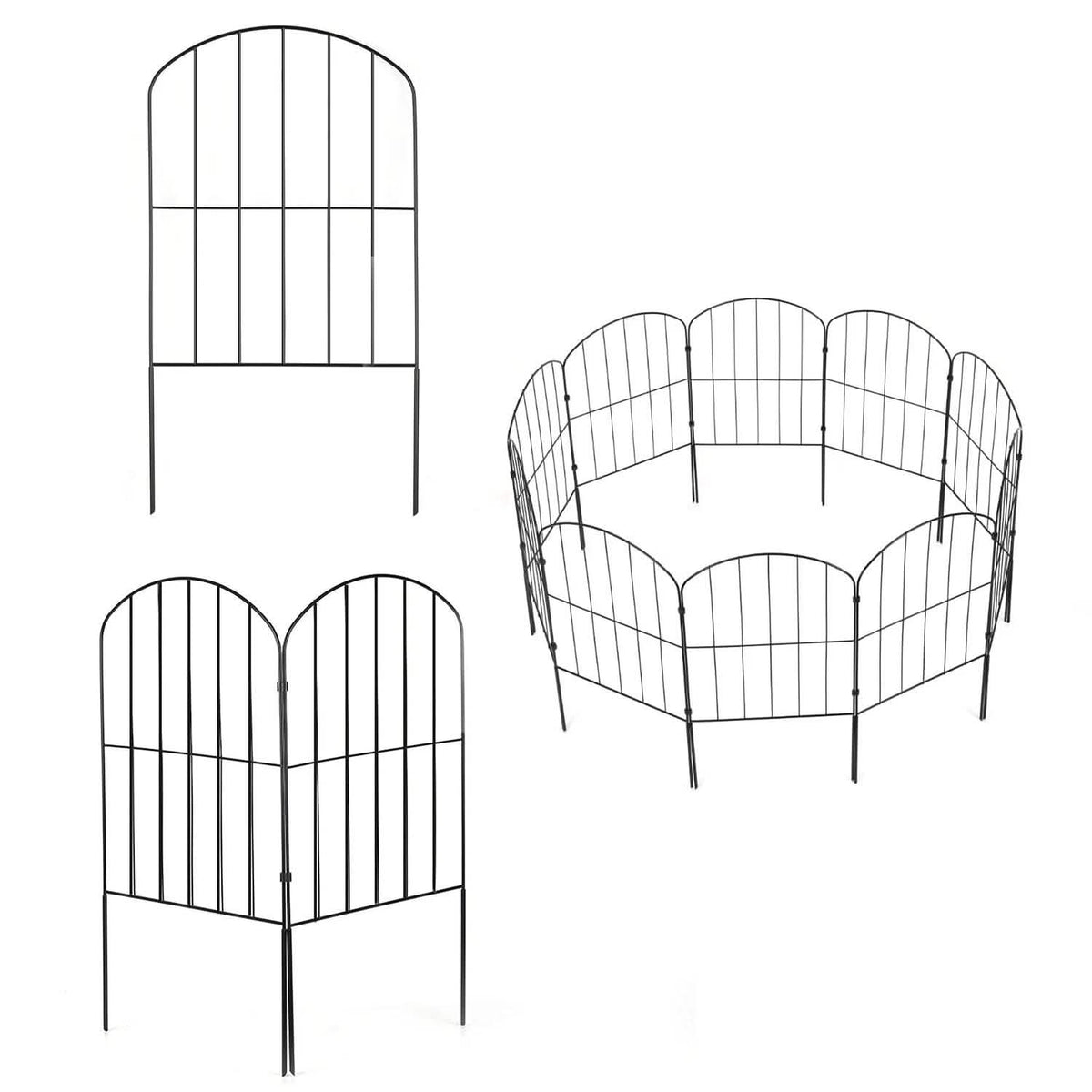 10-Pieces: Decorative Garden Fence Rustproof Iron Wire Arched Fence - A-1 Thread Vault