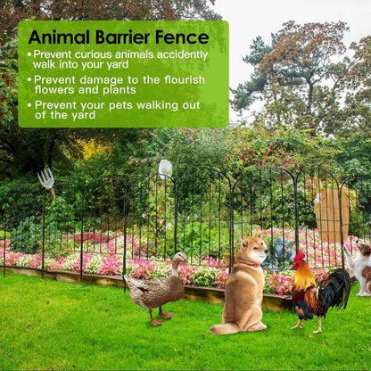 10-Pieces: Decorative Garden Fence Rustproof Iron Wire Arched Fence - A-1 Thread Vault