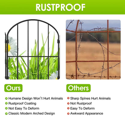 10-Pieces: Decorative Garden Fence Rustproof Iron Wire Arched Fence - A-1 Thread Vault