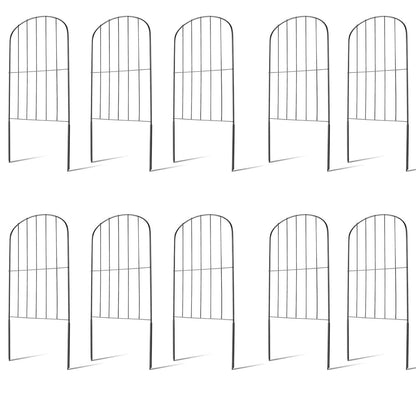 10-Pieces: Decorative Garden Fence Rustproof Iron Wire Arched Fence - A-1 Thread Vault