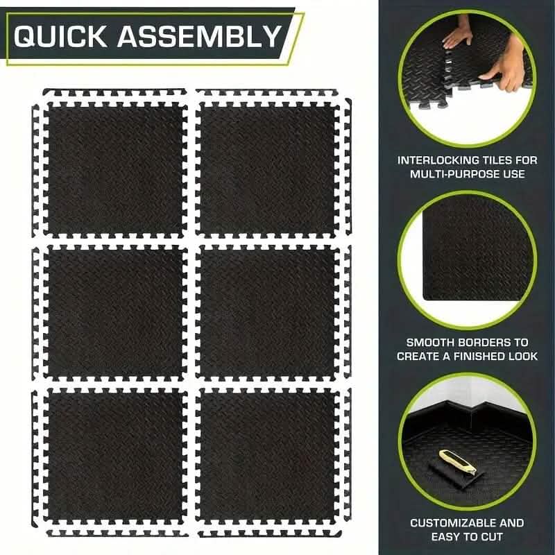 10-Pieces: EVA Interlocking Foam Floor Tiles - A-1 Thread Vault